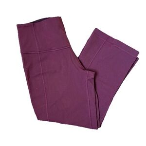 Lululemon Align High-Rise Crop 21, Burgundy, Split Hem Nulu Leggings, Sz 8